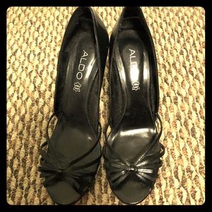 Black Aldo open toe heels